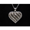 Image 1 : Half Carat Black & White Diamond Heart Pendant 