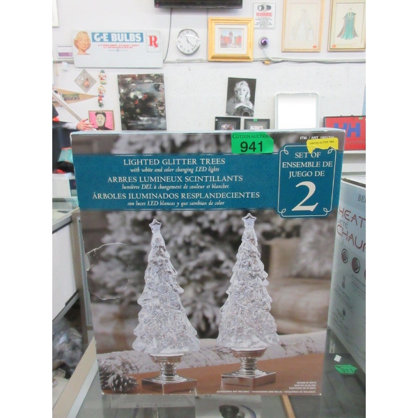 Twin Pack of 12" LED Glitter Trees