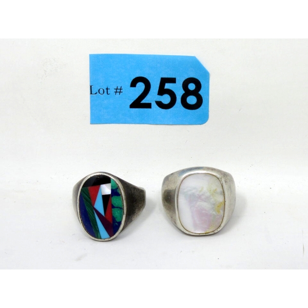 2 Vintage .925 Sterling Silver Rings - Size 11