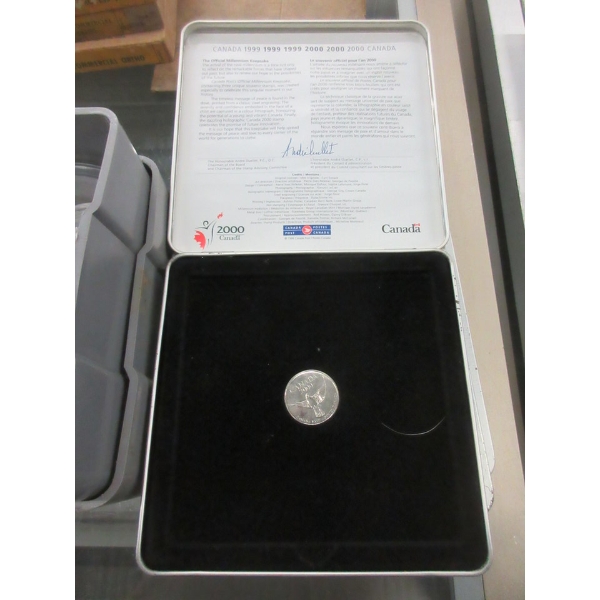 Four 1999-2000 Canada Millennium Coin & Stamp Sets