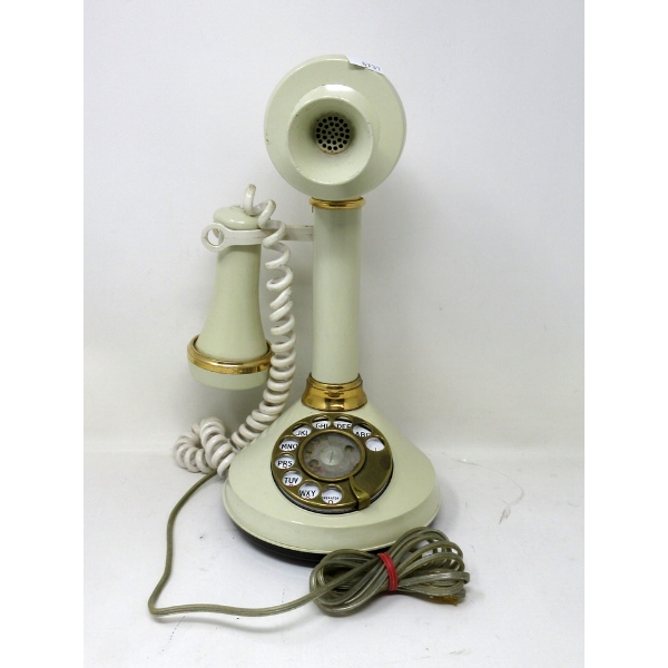 Vintage Ivory Coloured Candle Stick Phone 