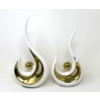 Image 1 : 2 Vintage Cream and Gold Ceramic Statues