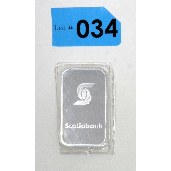1 Oz .999 Silver Scotiabank Investor Bar 