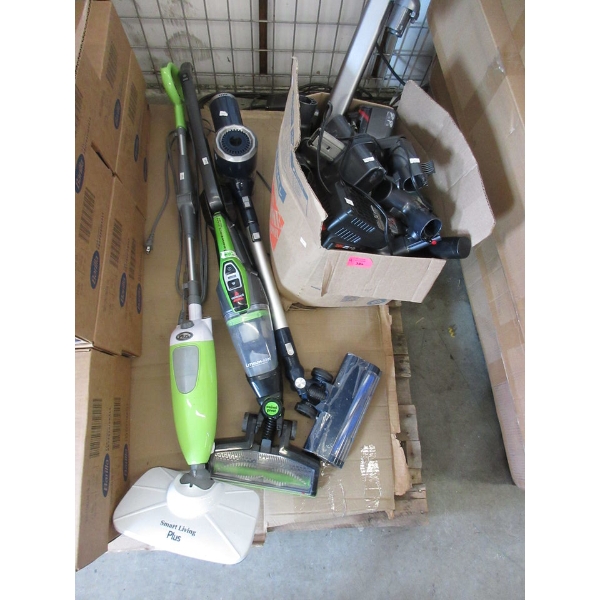Steam Mop, 2 Stick Vacs & Box of Parts