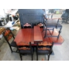 Image 2 : 1930s Walnut Trestle Table w/ 4 Chairs & 2 Leaves