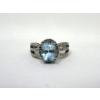 Image 1 : Blue Topaz & Diamond Sterling Silver Ring