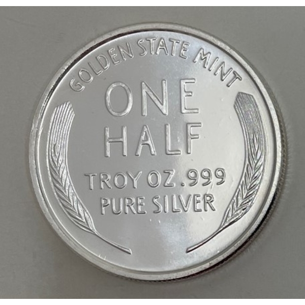 1/2 Oz .999 Silver Golden State Mint Round 