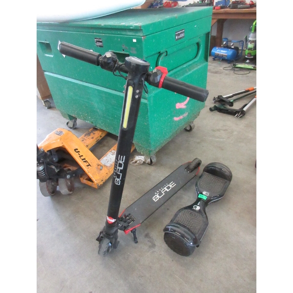 1 E-Scooter & 1 Hoverboard - No Chargers
