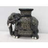 Image 1 : Black Ceramic Elephant Plant Stand / Stool 