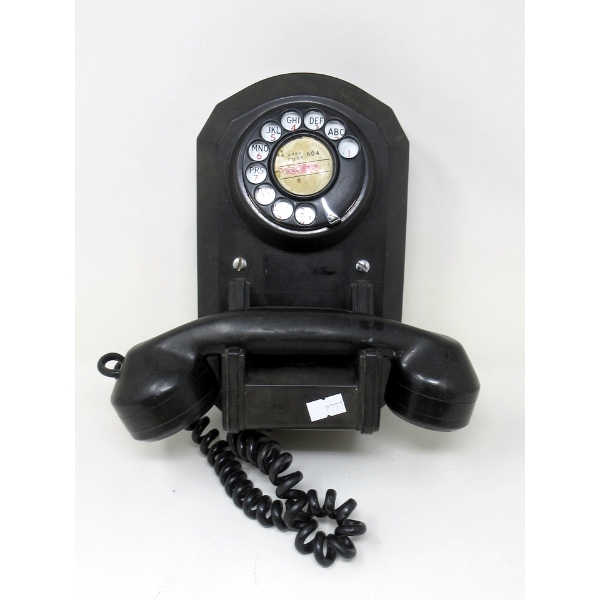 Vintage Black Rotary Dial Wall Phone