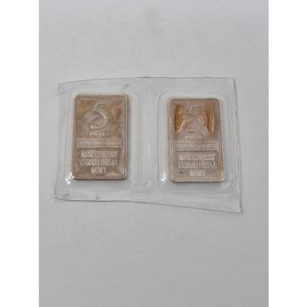 Uncut 2 x 5 Gram .999 Silver NWTM Bars