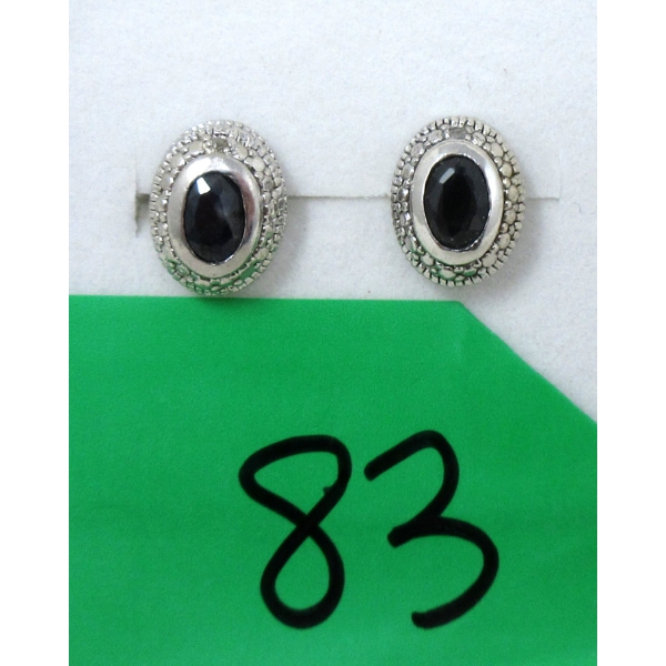 New Sapphire & Diamond Sterling Silver Earrings