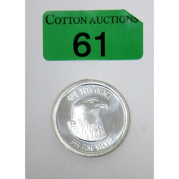 1 Oz .999 Silver Bald Eagle Trade Unit Round 