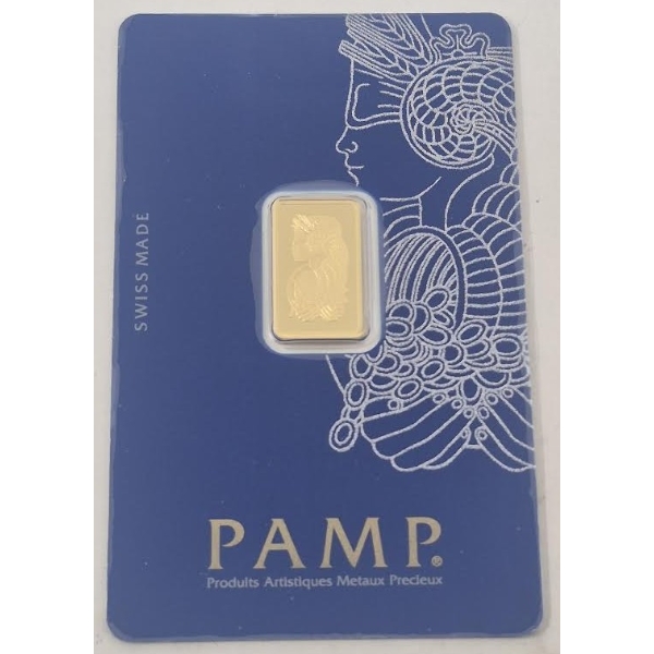 2.5 Gram .9999 Fine Gold PAMP Suisse Bar 