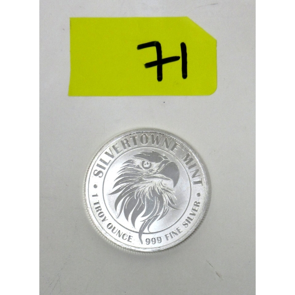 1 Oz .999 Silver Eagle Round SilverTowne Mint 