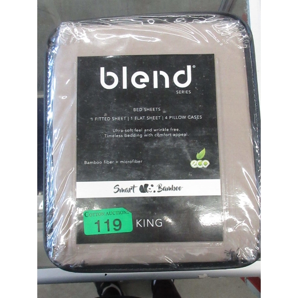New King Size Blend 6 Piece Sheet Set - Grey