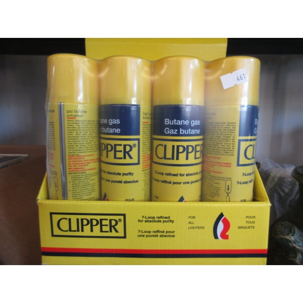 Case of 12 Clipper 250 ml Butane for Lighters