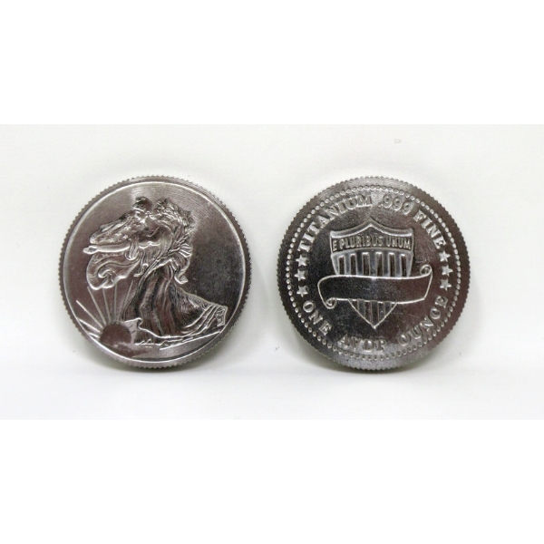 2 x 1 Oz .999 Fine Titanium Walking Liberty Motif Rounds