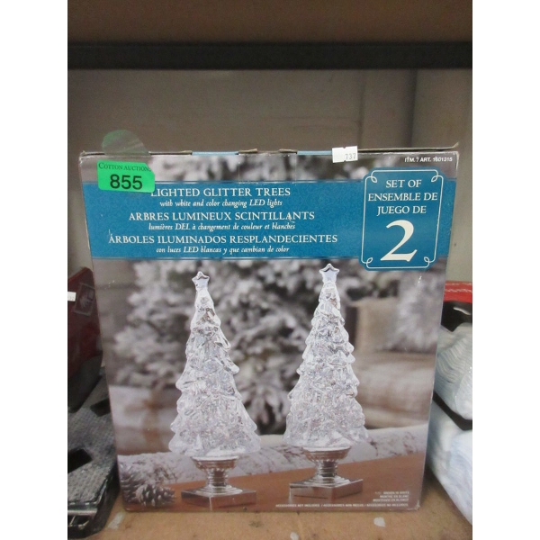 Twin Pack of 12"  LED Glitter Trees 