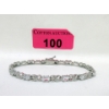 Image 1 : 6.84 CTW White Topaz & Diamond Tennis Bracelet 