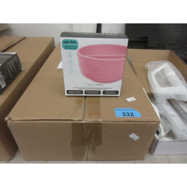 Case of 25 New Pink Grabease Silicone Baby Bowls
