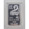 Image 1 : 10 Gram .999 Silver Year of the Snake Bar 