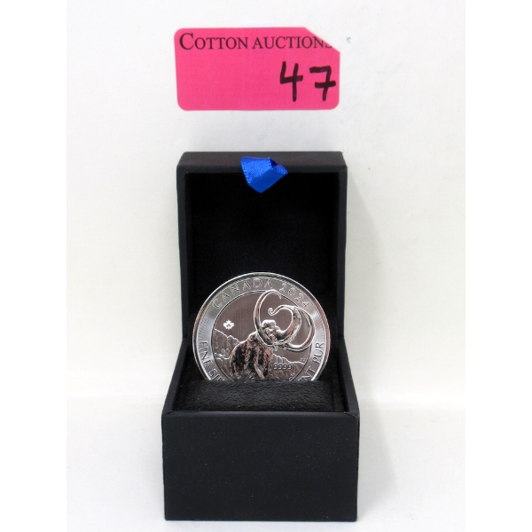 2 Oz .9999 Silver 2024 Woolly Mammoth Coin 