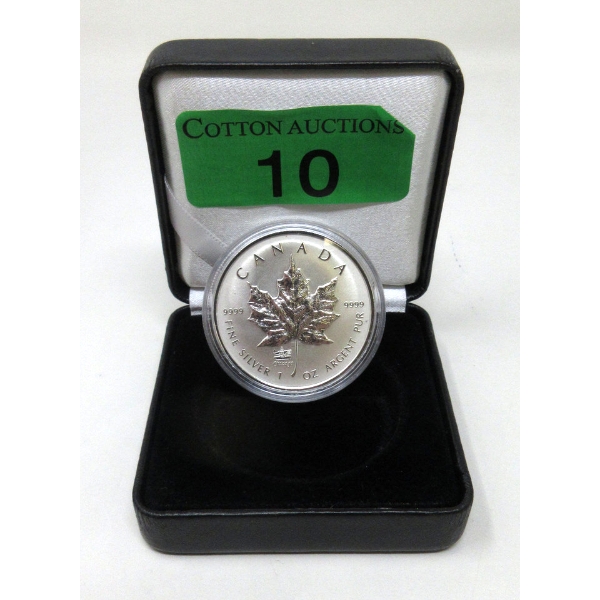 1 Oz .9999 Silver Maple Leaf Chicago Privy Coin 