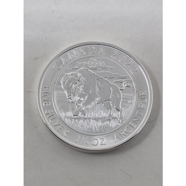 1 1/4 Oz .9999 Silver Canada 2022 Bison Coin 