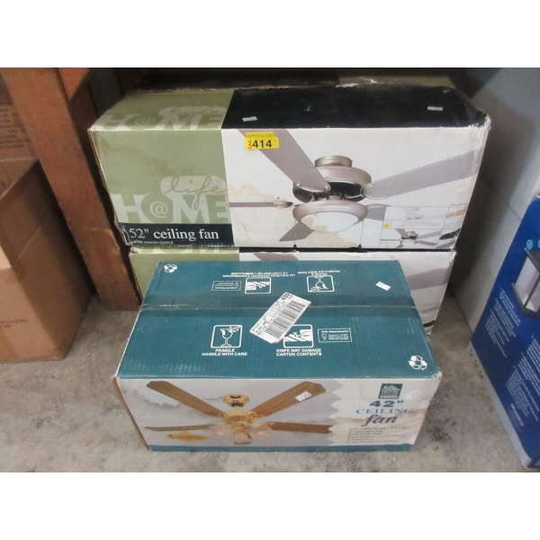 One 42" and Two 52" Ceiling Fan Lights in Boxes