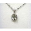 Image 1 : Green Amethyst & Diamond Sterling Silver Pendant