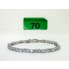 Image 1 : 7.15 CTW Blue Topaz & Diamond Tennis Bracelet 