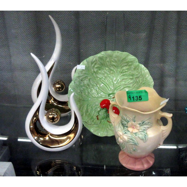 Vintage Hull Vase, Carlton Ware Bowl & 2 Statuettes