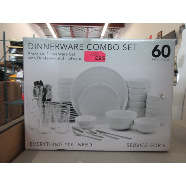 New 60 Piece Dinnerware Combo Set with Flatware