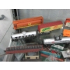 Image 2 : 2 Shelf Lot of HO Scale Train Cars, Track & More