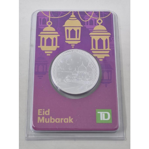 1/2 Oz .999 Silver TD Eid Mubarak Round