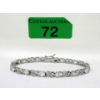Image 1 : 6.84 CT White Topaz & Diamond Infinity Tennis Bracelet 