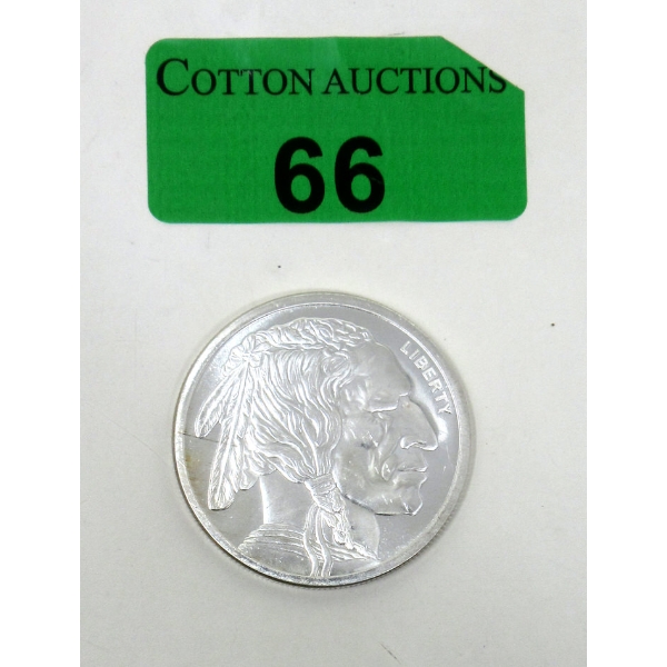 1 Oz .999 Silver Indigenous/Buffalo Round  
