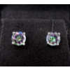 Image 2 : Rainbow Mystic Topaz & Diamond Ring & Mystic Topaz Stud Earrings 