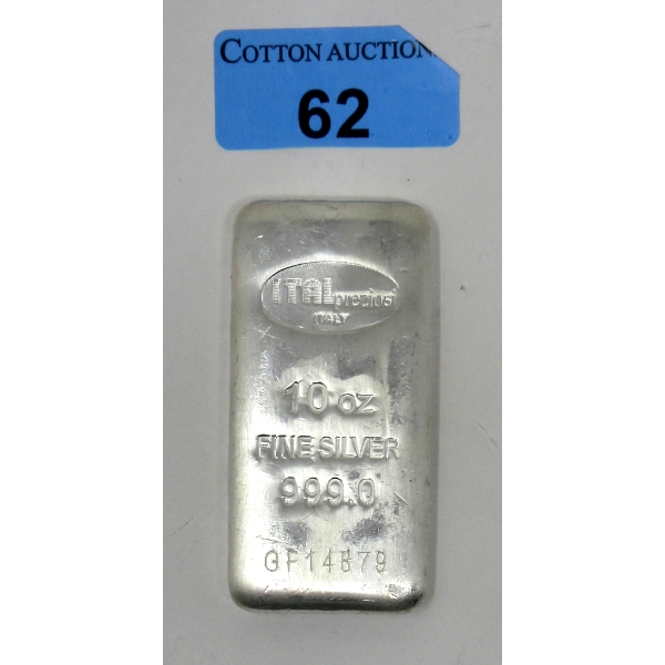 10 Oz .999 Silver Italpreziosi Bar 