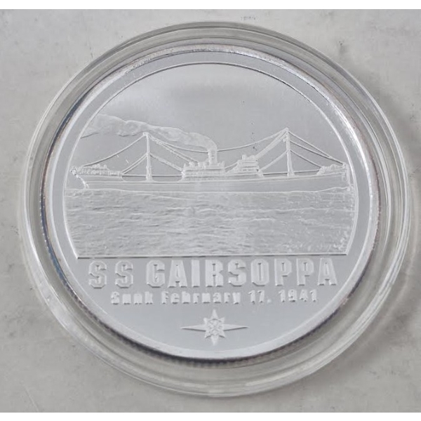1 Oz .999 Silver Certified SS Gairsoppa Round 