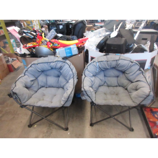 2 Padded Folding Camp Chairs - Preowned - As Is