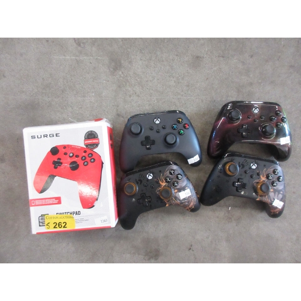 5 Assorted Wireless Game Controllers - No Chargers