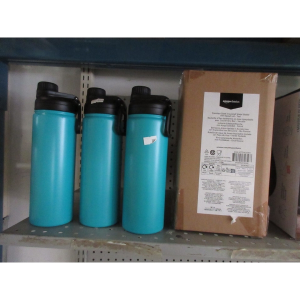 4 New 20 Oz. Stainless Steel Water Bottles - Teal