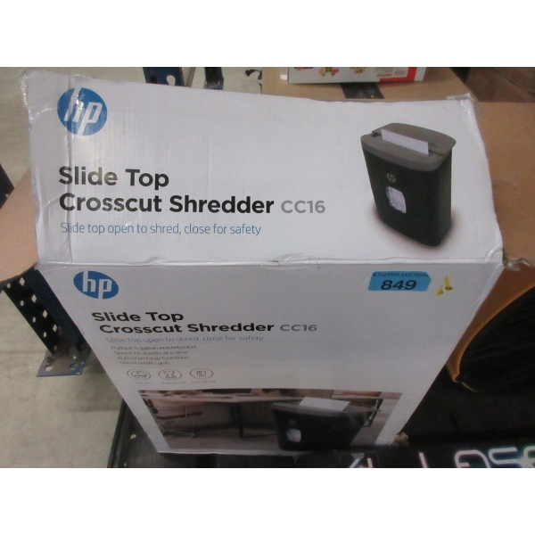 HP Slide Top Crosscut CC16 Paper Shredder