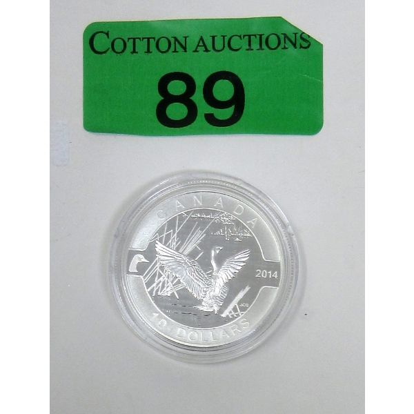 1/2 Oz .9999 Silver 2014 O' Canada Goose $10 Coin 