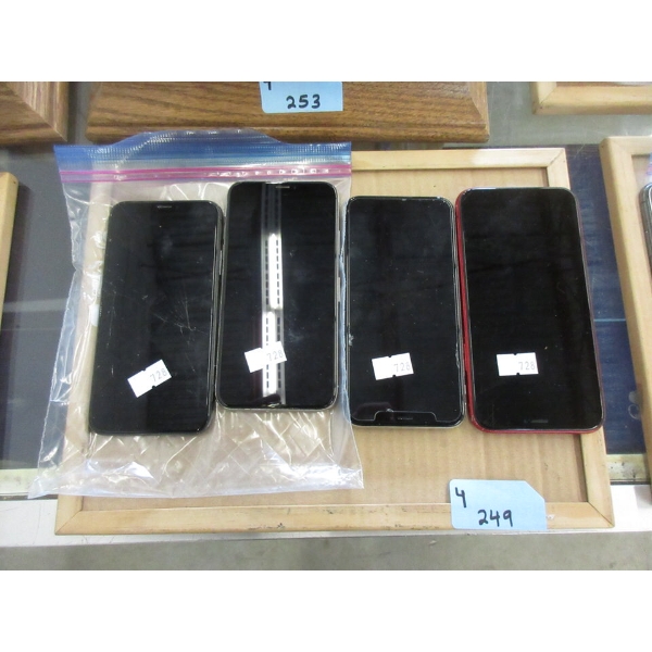 4 Assorted Preowned iPhones - As is