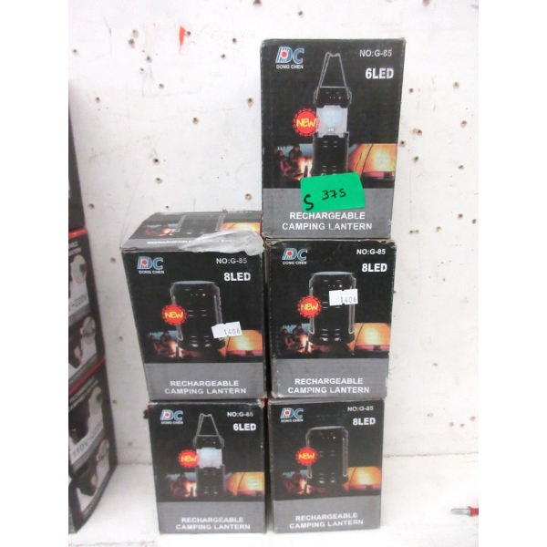 5 New Mini LED Camping Lanterns in Boxes