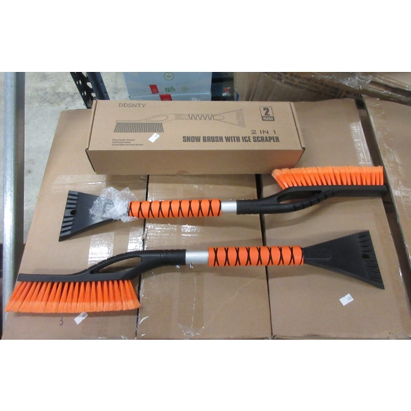 3 New Packs of 2 Snow Brushes with Ice Scrapers