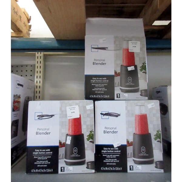 3 Mainstays Personal Blenders 